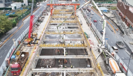 杭州地鐵15號(hào)線龍騰街站主體結(jié)構(gòu)封頂